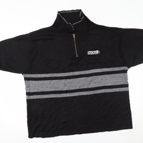 Newcastle United Mens Black Striped  Pullover Jumper Size L