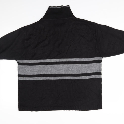 Newcastle United Mens Black Striped  Pullover Jumper Size L