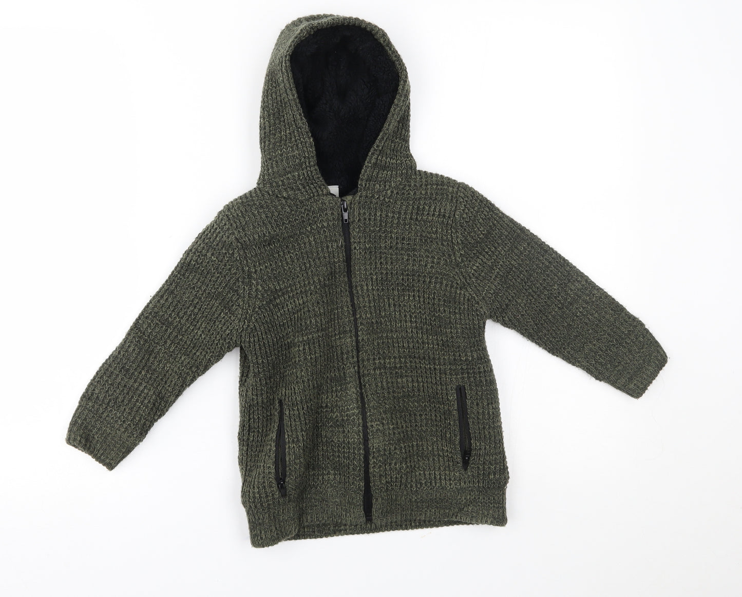 TU Boys Green   Full Zip Hoodie Size 4 Years  -