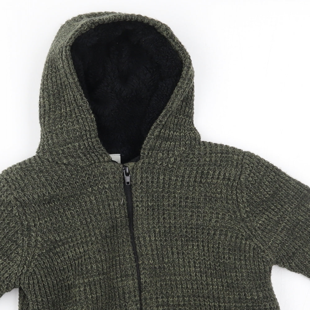 TU Boys Green   Full Zip Hoodie Size 4 Years  -