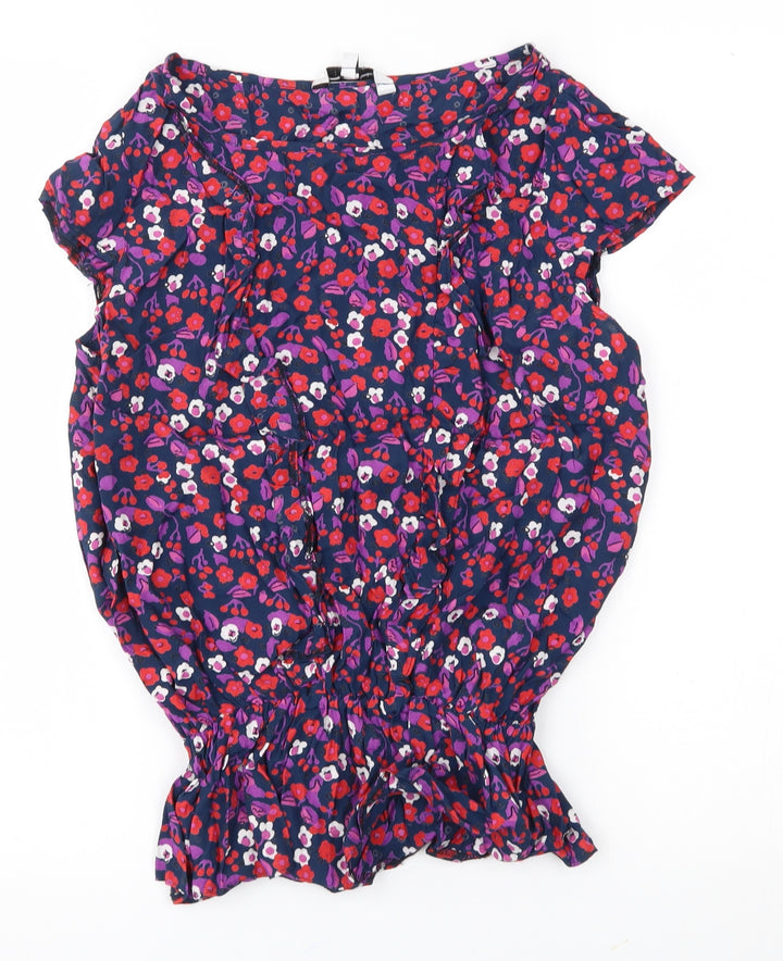 New Look Womens Purple Floral  Basic Blouse Size 14