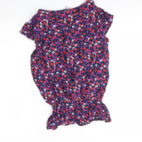 New Look Womens Purple Floral  Basic Blouse Size 14