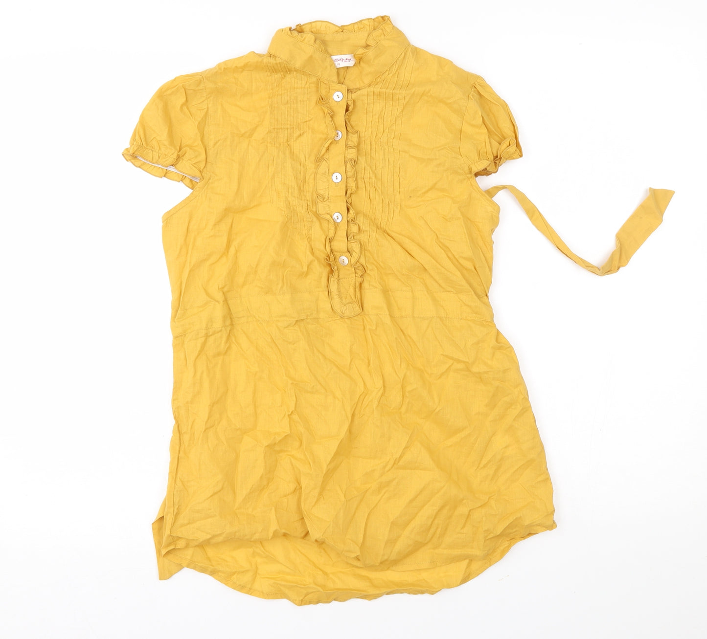 Miss Selfridge Womens Yellow   Basic T-Shirt Size 10
