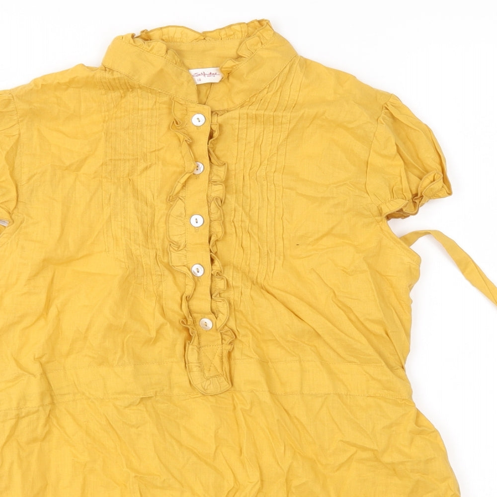 Miss Selfridge Womens Yellow   Basic T-Shirt Size 10
