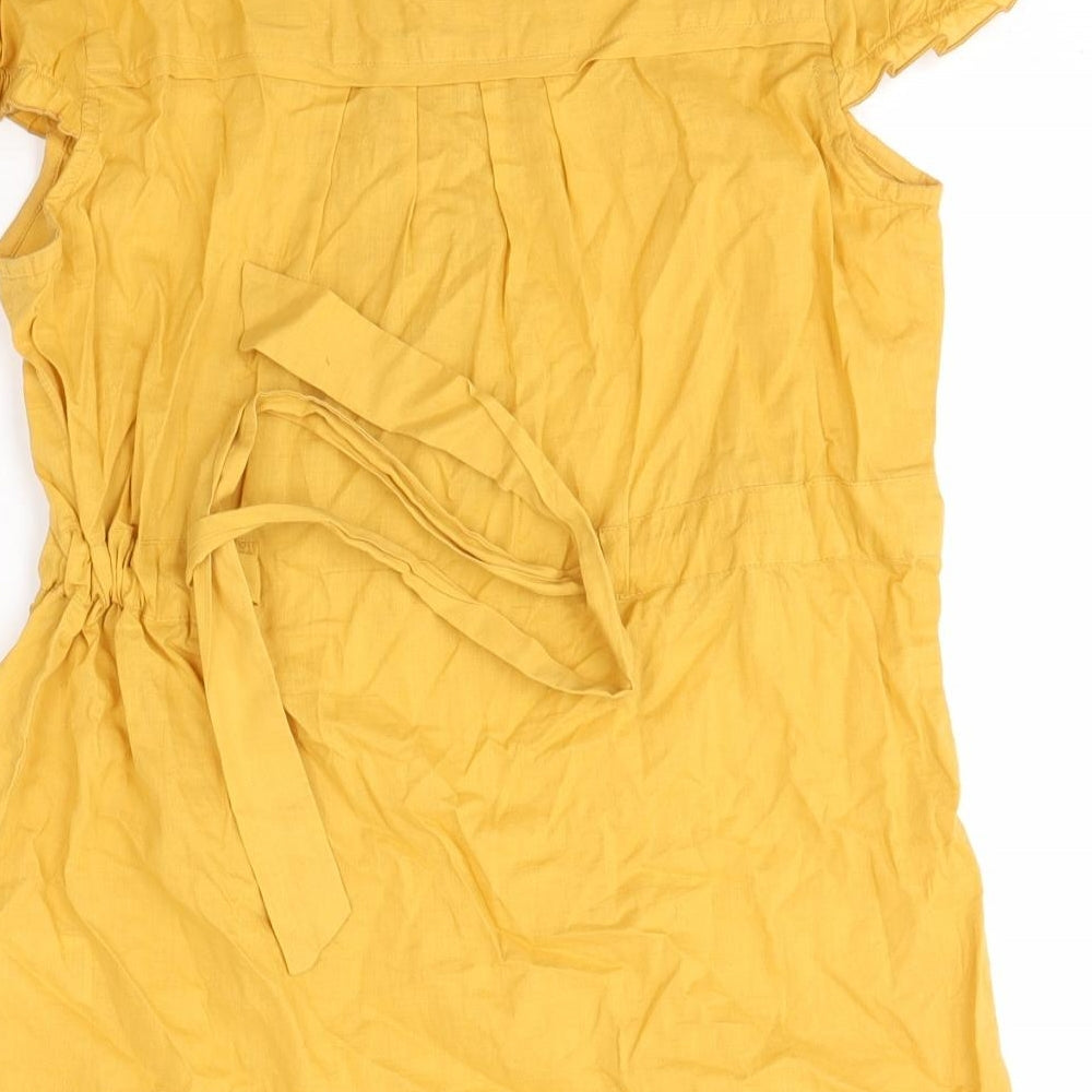 Miss Selfridge Womens Yellow   Basic T-Shirt Size 10