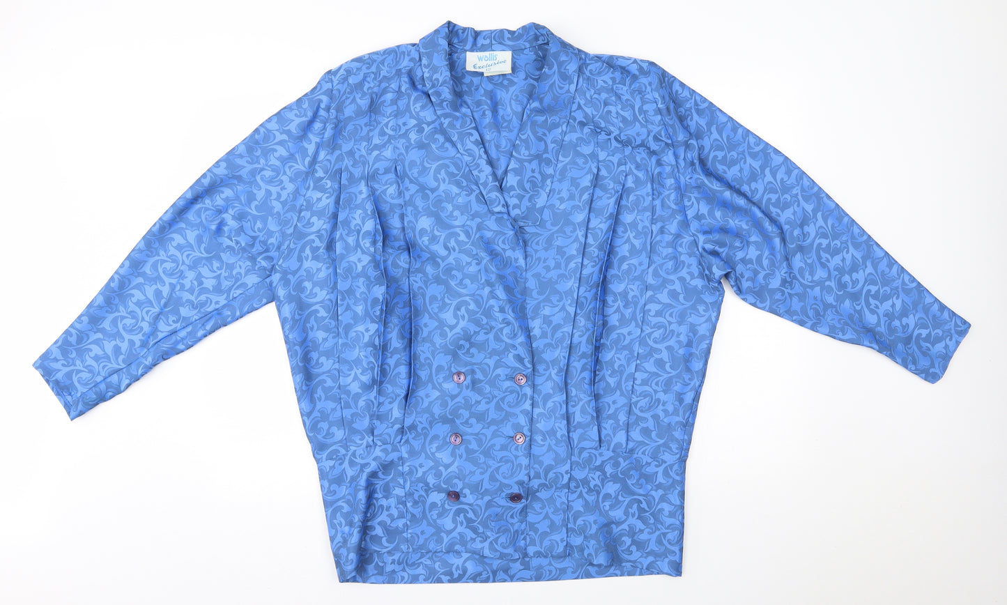 Wallis Womens Blue Flecked  Jacket Blazer Size 12