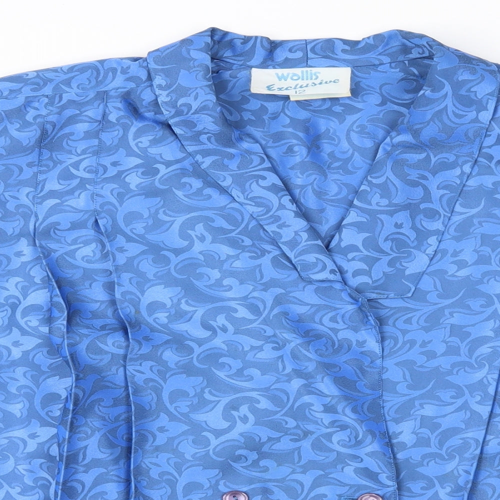 Wallis Womens Blue Flecked  Jacket Blazer Size 12
