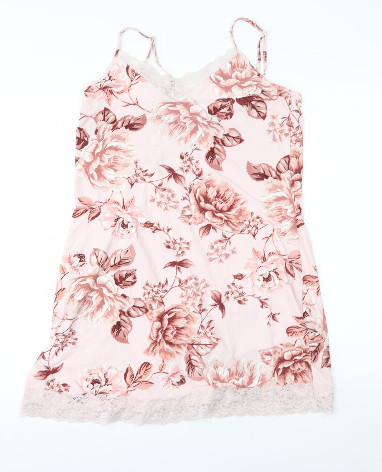 Primark Womens Pink Floral  Basic Tank Size M  - LOUNGEWEARv