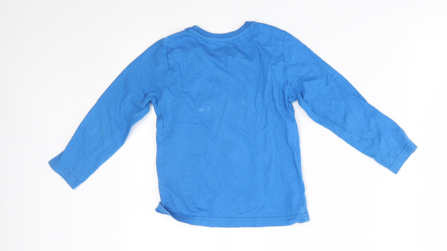 Rebel Boys Blue   Basic T-Shirt Size 3-4 Years  - skull