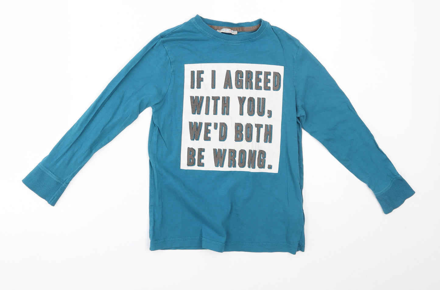 M&S Boys Green   Basic T-Shirt Size 7-8 Years  - if i agreed with you, we'd  both be wrong