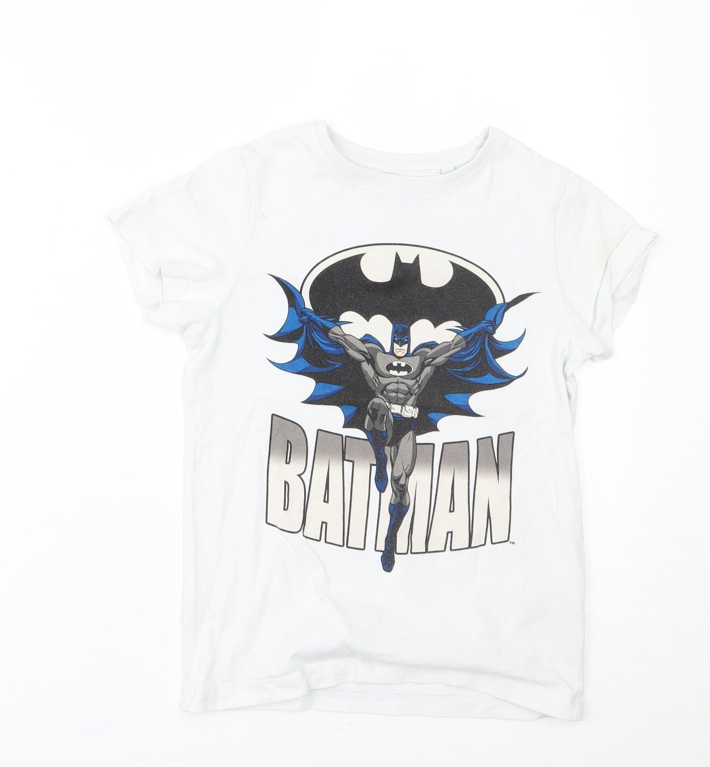 NEXT Boys White   Basic T-Shirt Size 7 Years  - batman