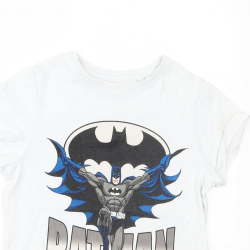 NEXT Boys White   Basic T-Shirt Size 7 Years  - batman
