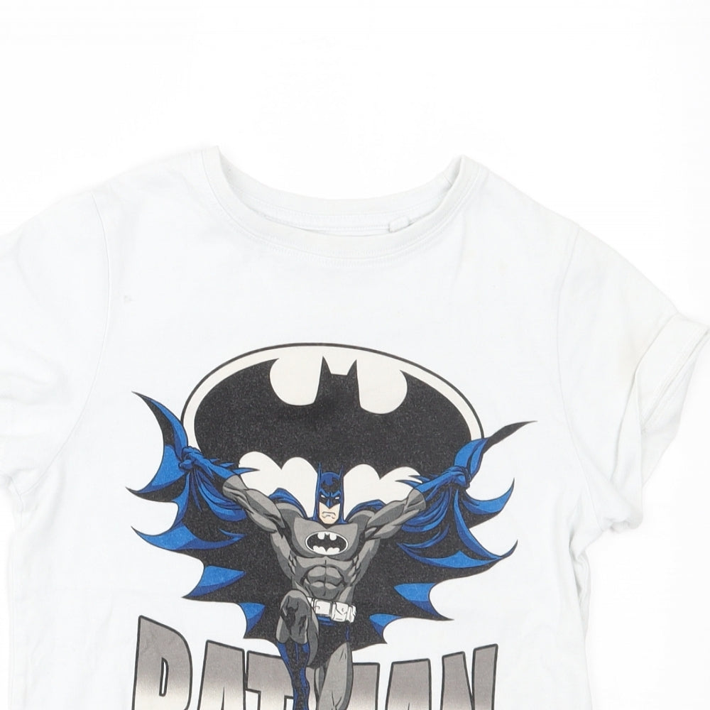 NEXT Boys White   Basic T-Shirt Size 7 Years  - batman