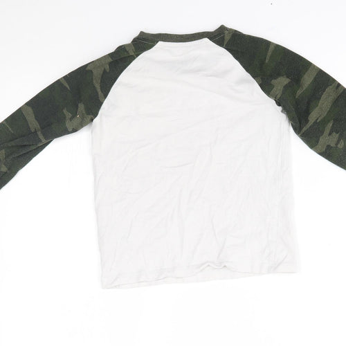 Matalan Boys White Camouflage  Basic T-Shirt Size 6 Years