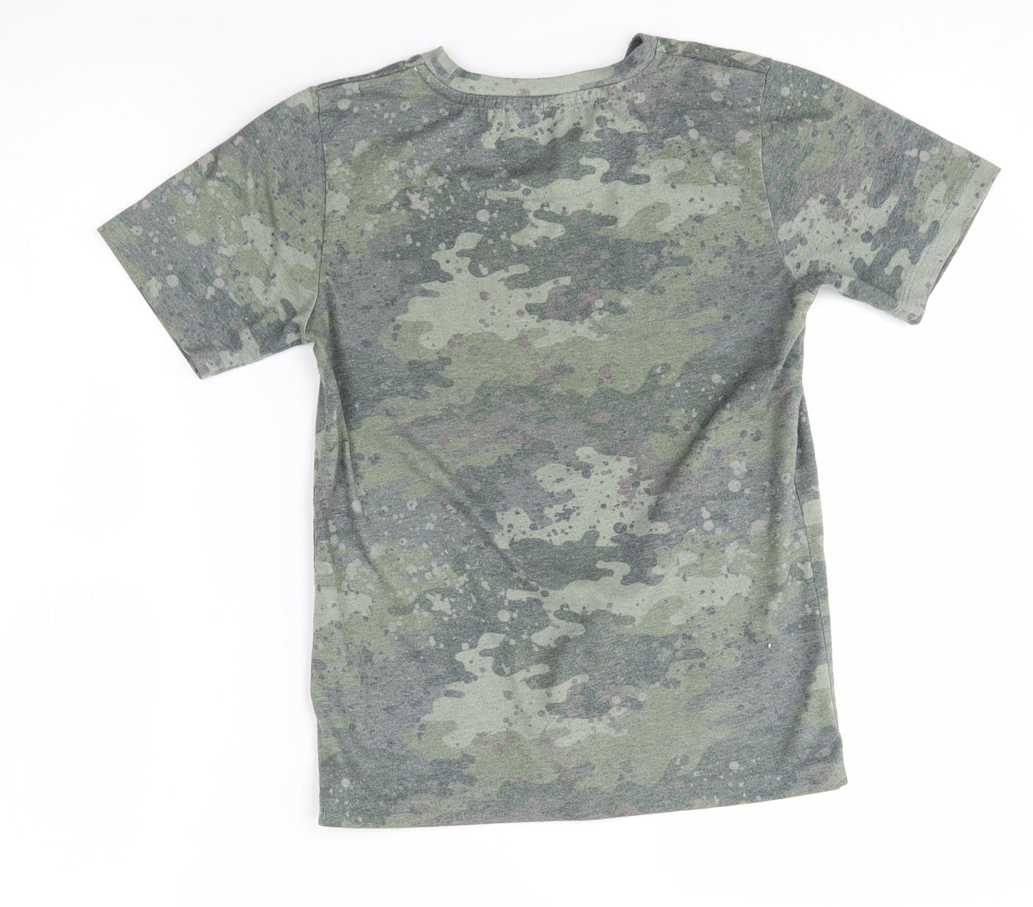 M&Co Boys Green Camouflage  Basic T-Shirt Size 9-10 Years