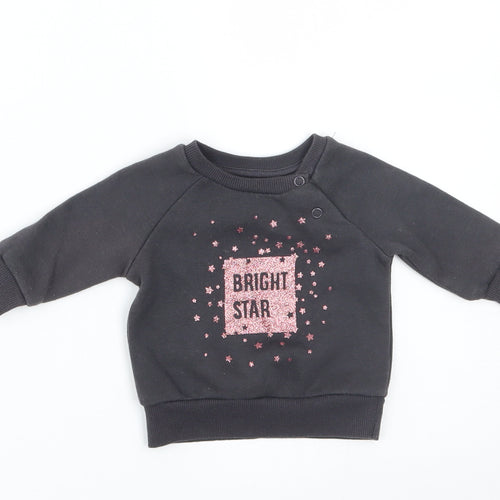 Primark Girls Grey   Pullover Jumper Size 0-3 Months  - bright star
