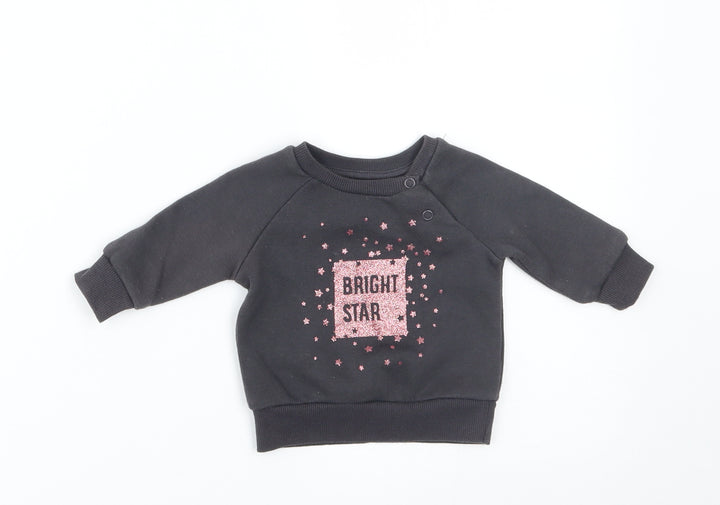 Primark Girls Grey Pullover Jumper Size 0-3 Months - bright star