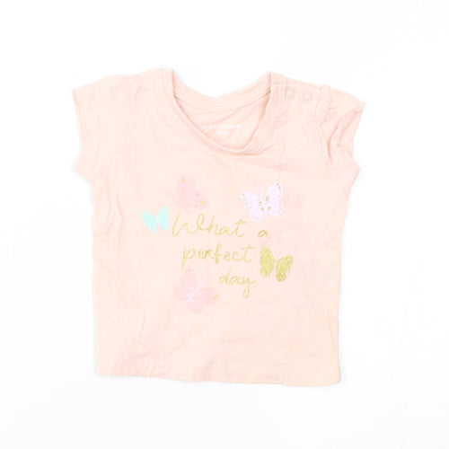 Primark Girls Pink   Basic T-Shirt Size 0-3 Months