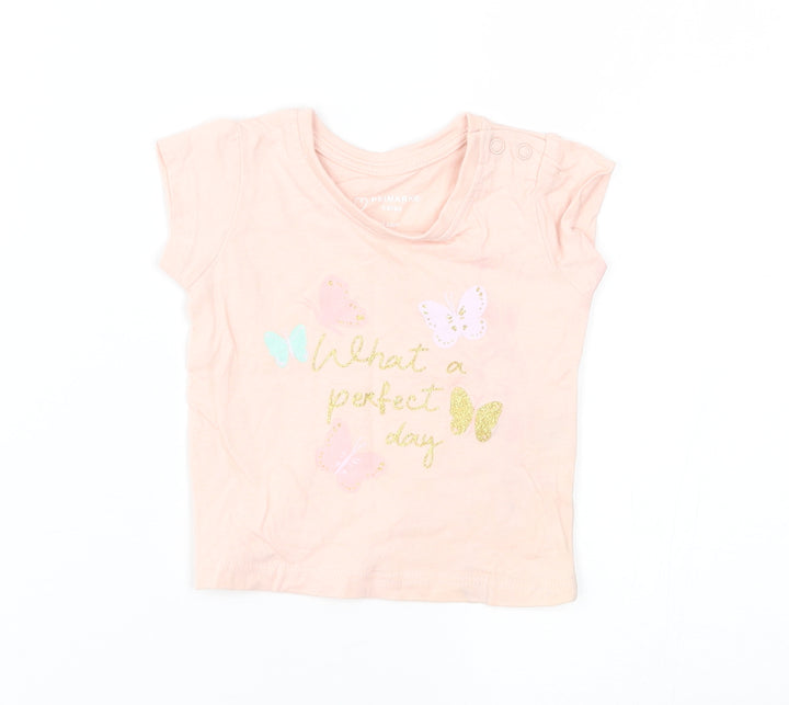 Primark Girls Pink   Basic T-Shirt Size 0-3 Months