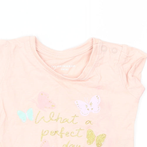 Primark Girls Pink   Basic T-Shirt Size 0-3 Months