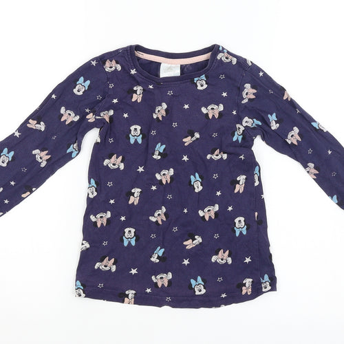 Disney Womens Purple Animal Print   Pyjama Top   - MINNIE MOUSE