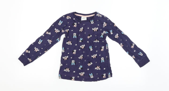 Disney Womens Purple Animal Print Pyjama Top - MINNIE MOUSE