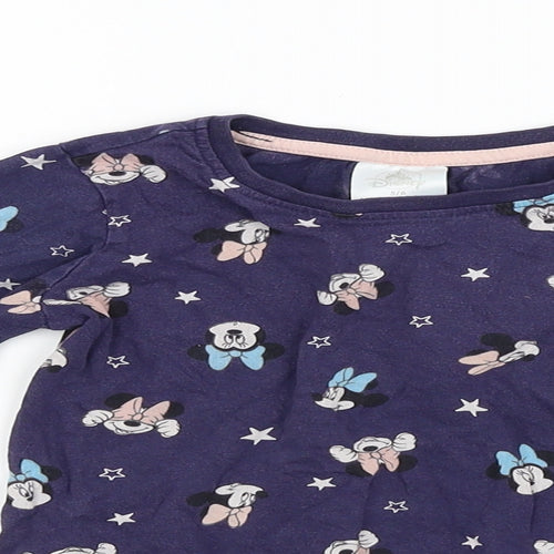 Disney Womens Purple Animal Print   Pyjama Top   - MINNIE MOUSE