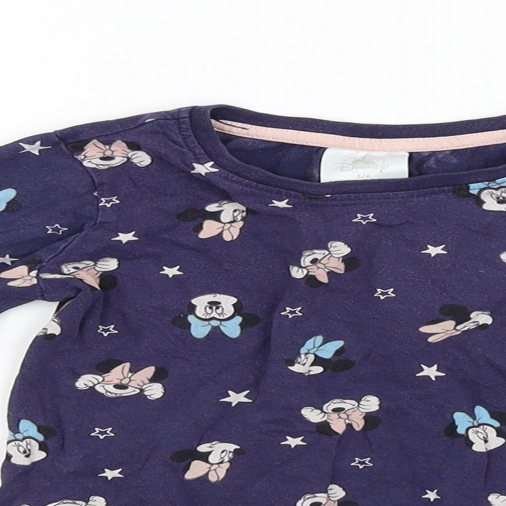 Disney Womens Purple Animal Print   Pyjama Top   - MINNIE MOUSE
