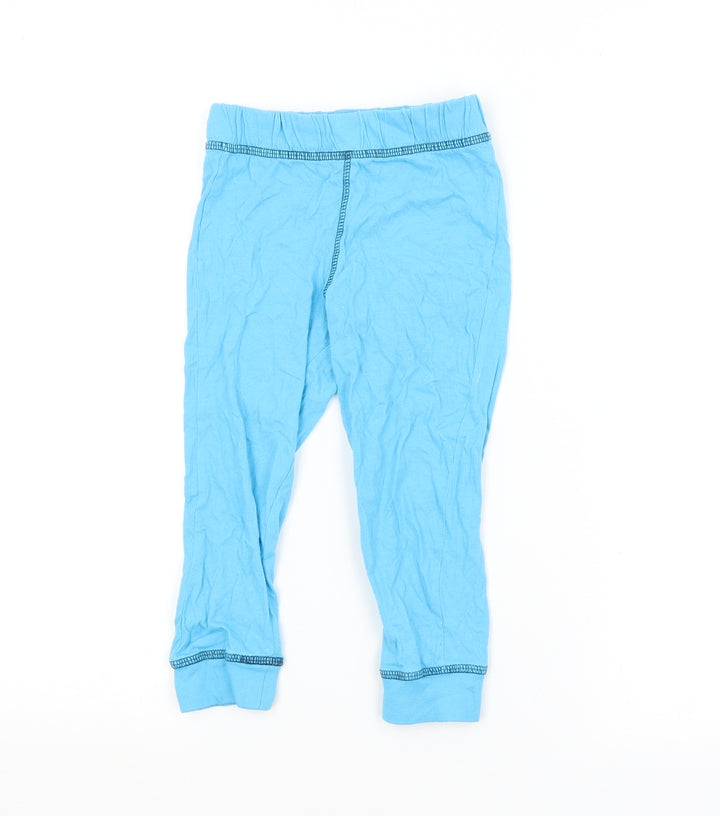 Preworn Boys Blue Colourblock Pyjama Pants Size 3-4 Years