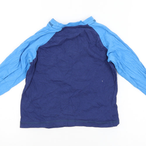 Preworn Boys Blue Chevron   Pyjama Top Size 3-4 Years