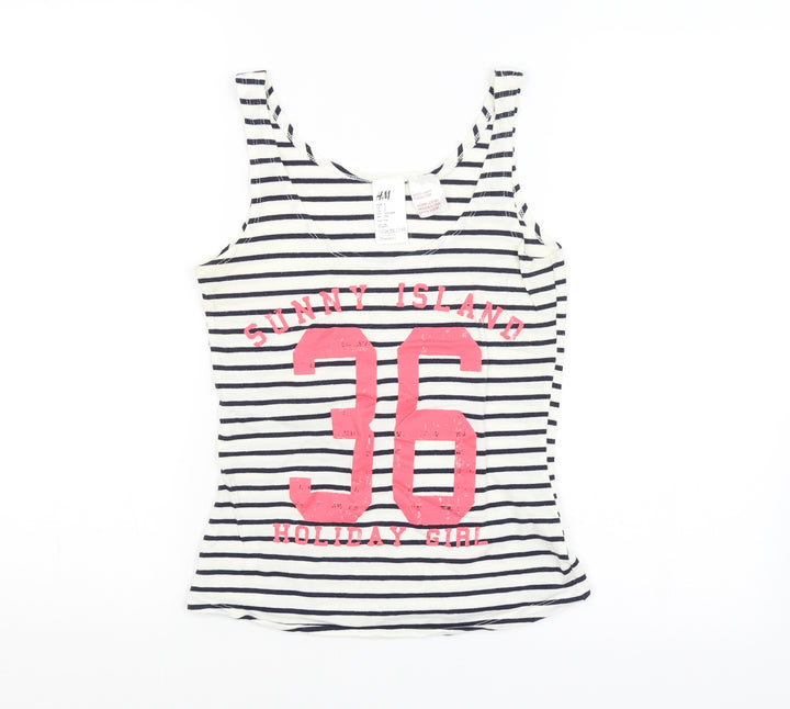 H&M Womens Multicoloured Striped  Basic Tank Size S
