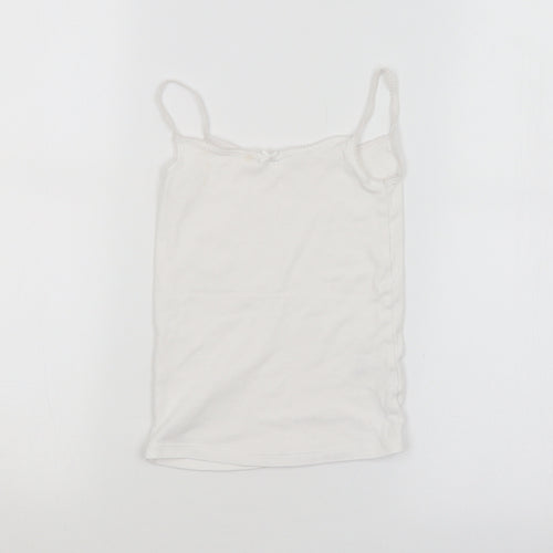 M&S Girls White   Basic Tank Size 5-6 Years