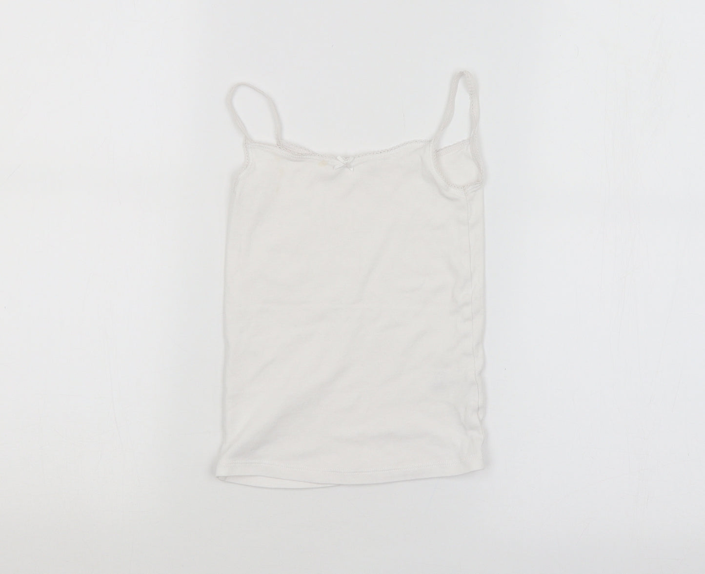 M&S Girls White   Basic Tank Size 5-6 Years