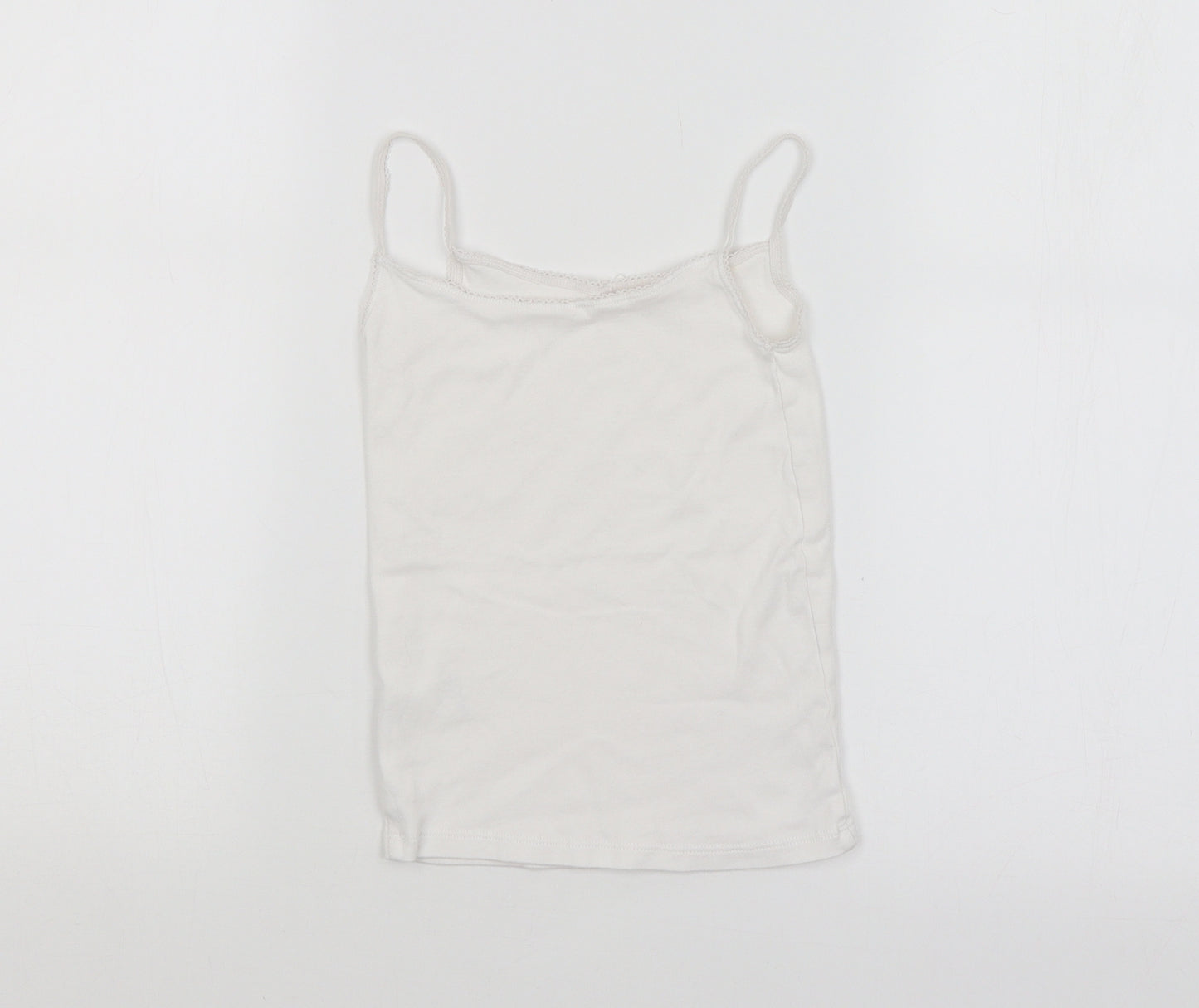 M&S Girls White   Basic Tank Size 5-6 Years