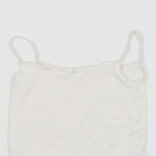 M&S Girls White   Basic Tank Size 5-6 Years