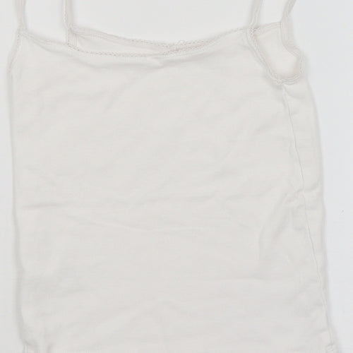 M&S Girls White   Basic Tank Size 5-6 Years