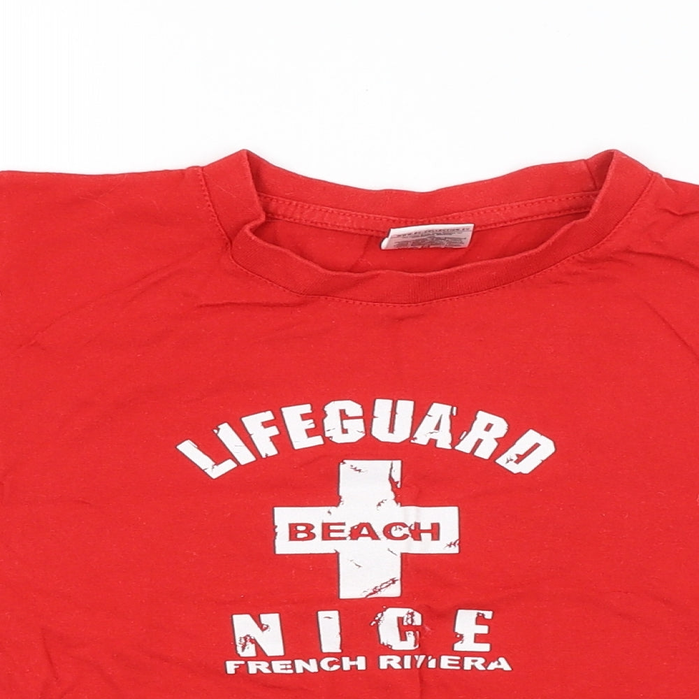 B&C Collection Boys Red   Basic T-Shirt Size 5-6 Years