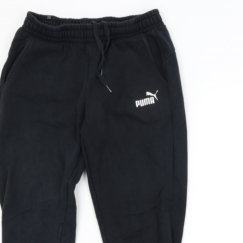 PUMA Mens Black   Sweatpants Trousers Size L L26 in