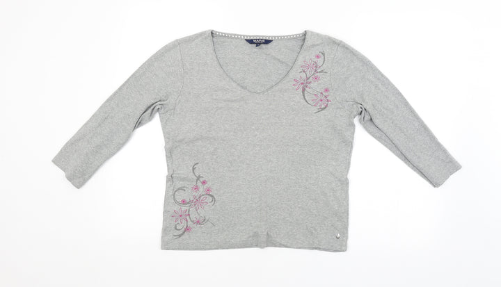 Maine Womens Grey Pullover Jumper Size 12