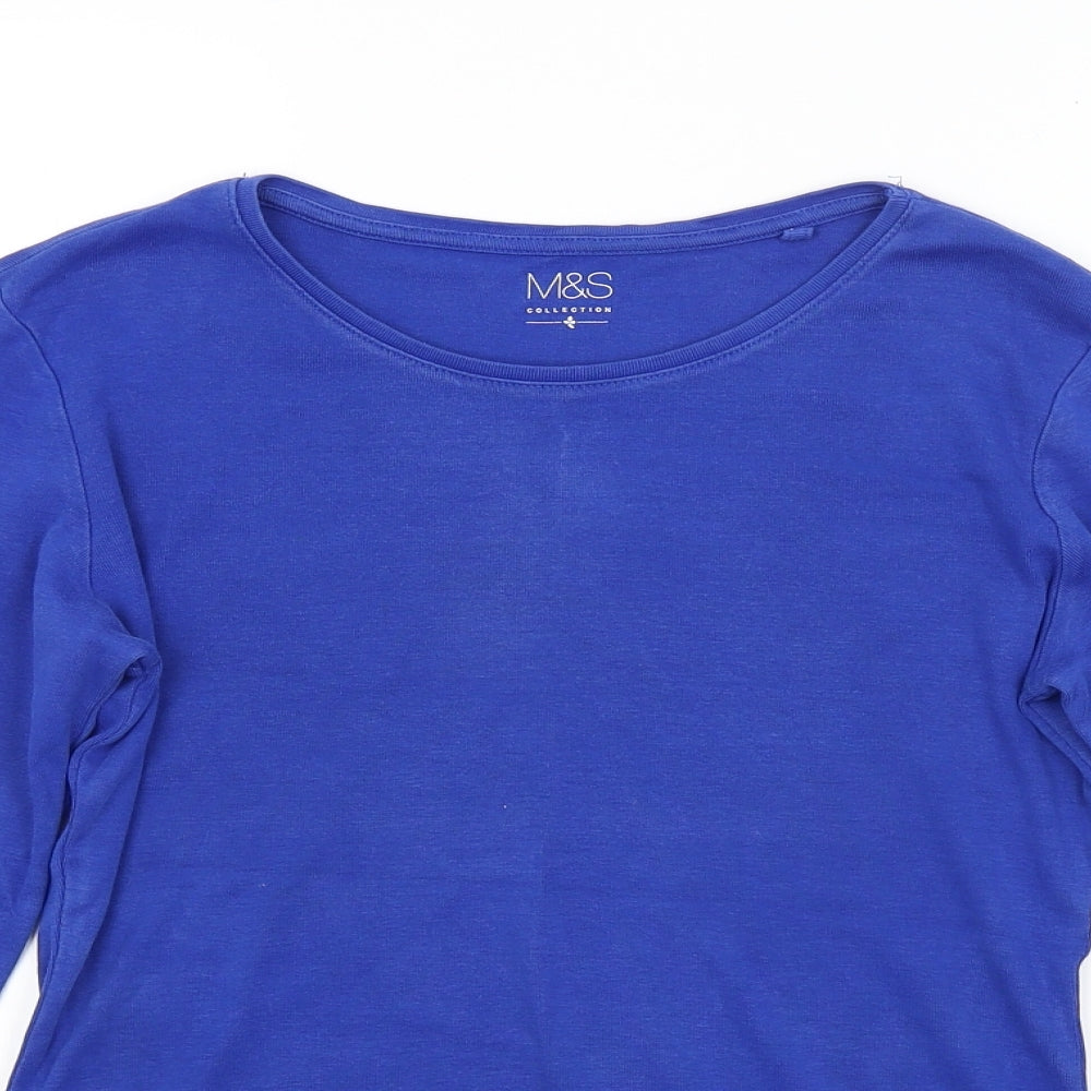 M&S Womens Blue   Basic T-Shirt Size 12