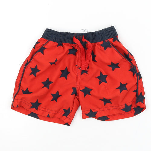 LITTLE REBEL Baby Red Geometric  Cropped Trousers Size 9-12 Months  - STAR PATTERN