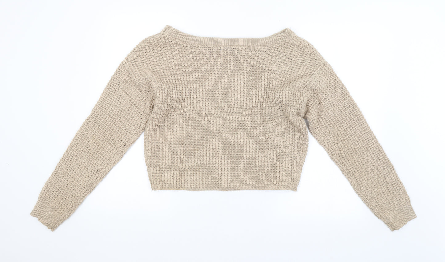 Missguided Womens Beige Check  Pullover Jumper