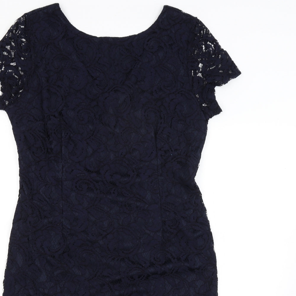 Roman Womens Blue Floral  Pencil Dress  Size 16
