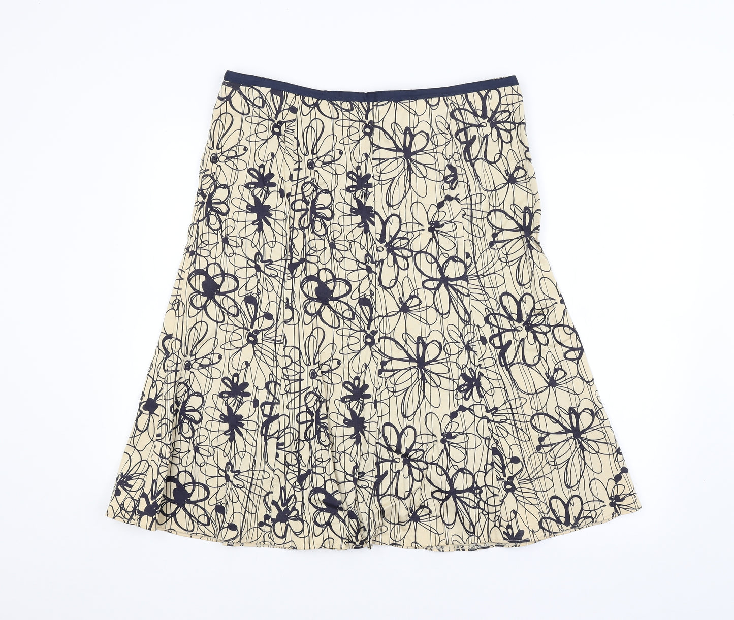 Katies Womens Beige Floral  A-Line Skirt Size 14