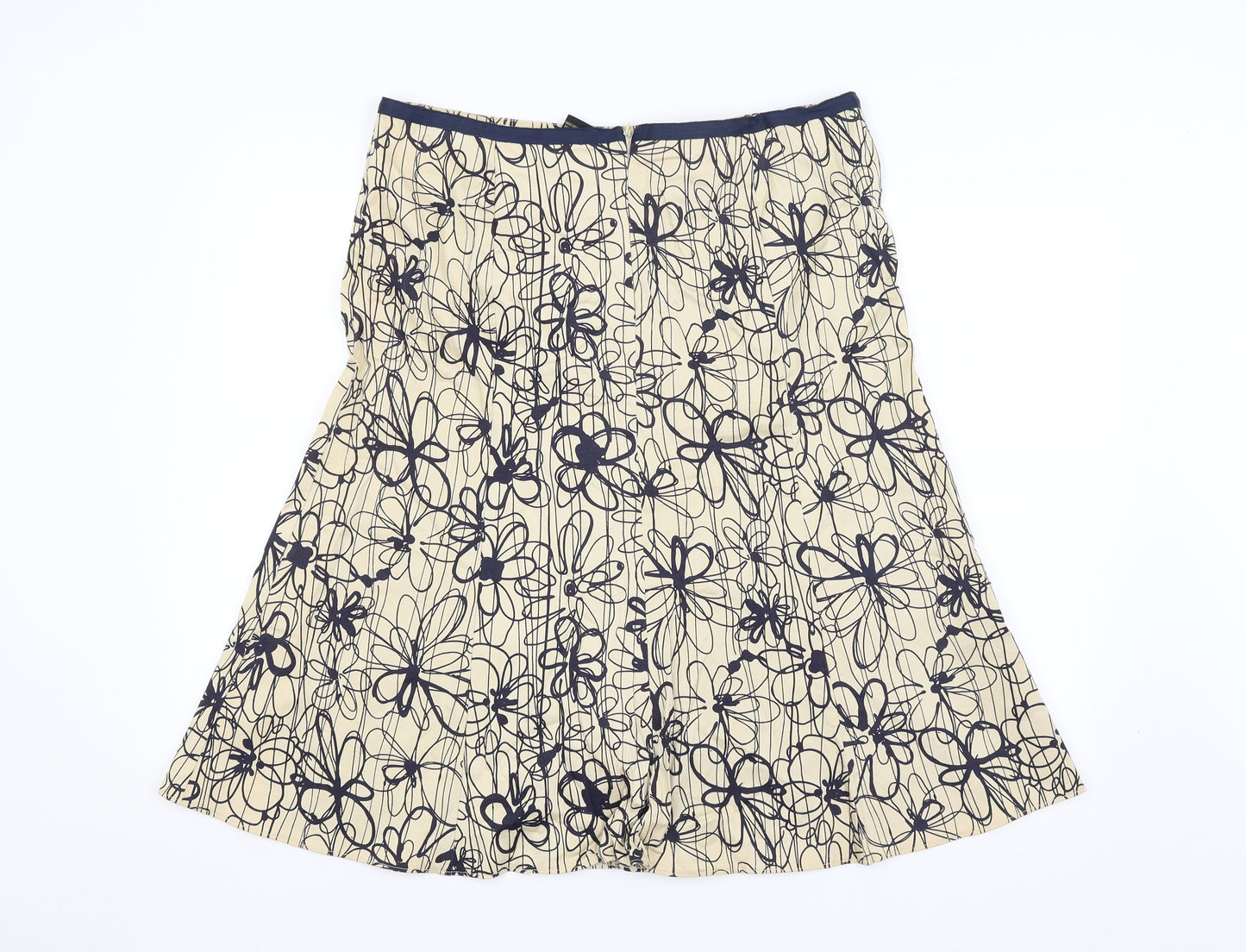 Katies Womens Beige Floral  A-Line Skirt Size 14