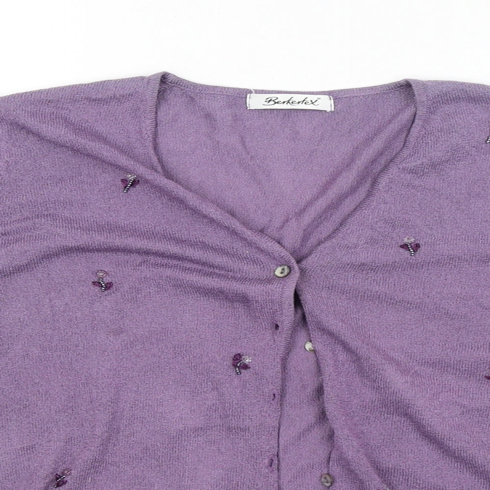 Berkertex Womens Purple   Cardigan Jumper Size 12