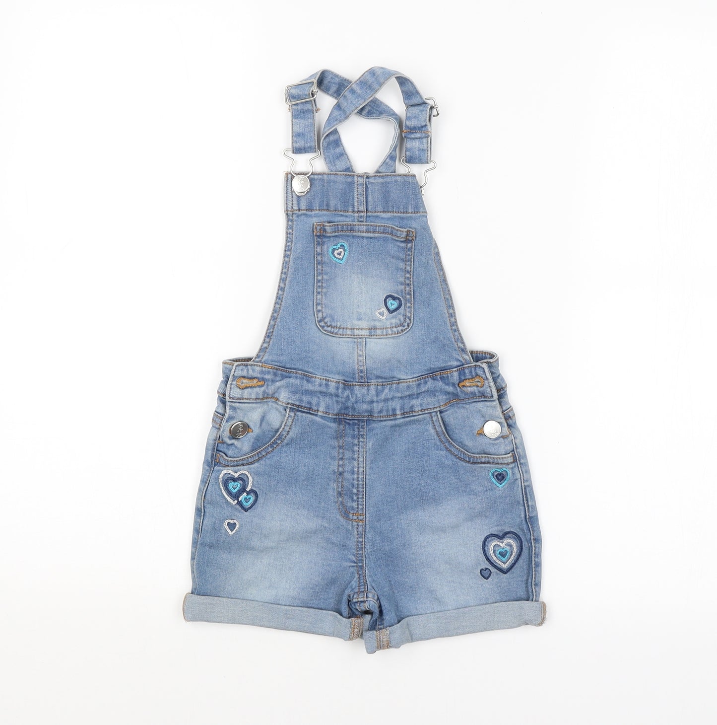 M&CO. Girls Blue   Dungaree One-Piece Size 5-6 Years