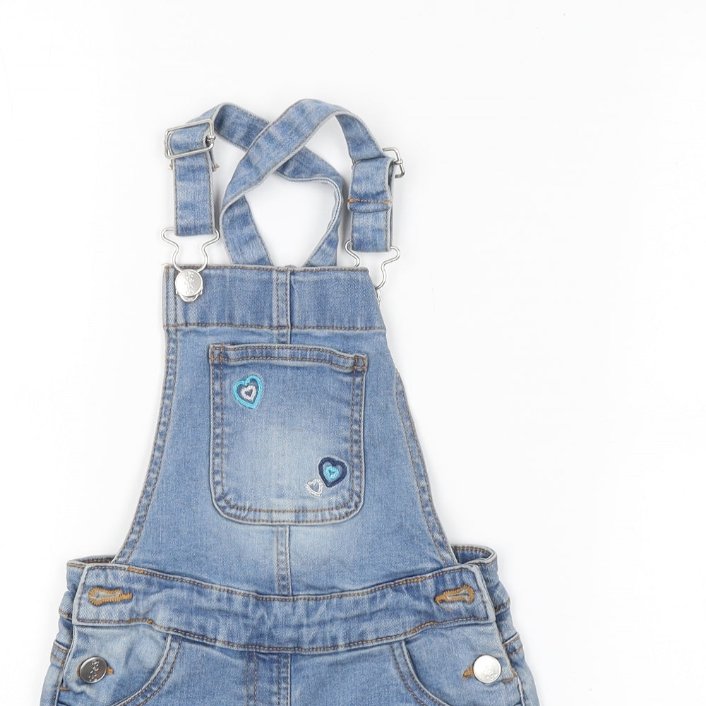 M&CO. Girls Blue   Dungaree One-Piece Size 5-6 Years
