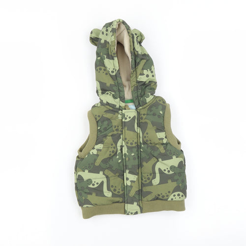 TU Baby Green   Gilet Jacket Size 3-6 Months  - dinosaur
