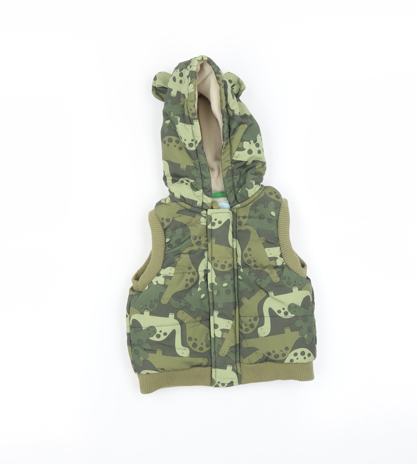 TU Baby Green   Gilet Jacket Size 3-6 Months  - dinosaur